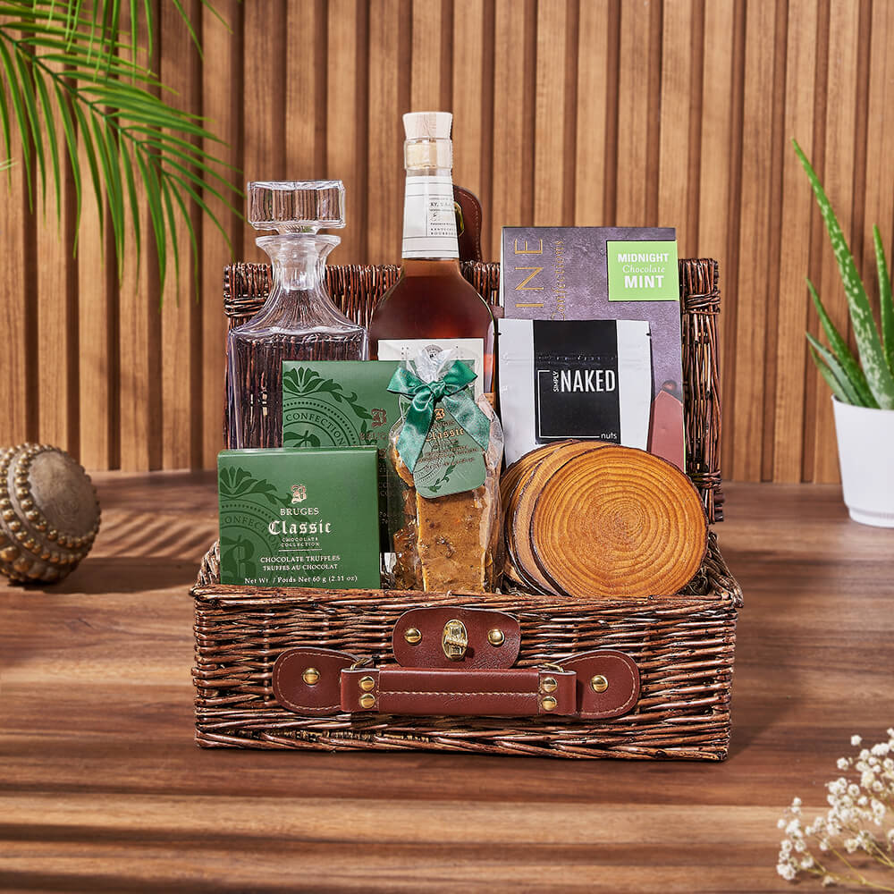 Elaborate Liquor &amp; Decanter Gift from America Baskets - Liquor Gift Basket - America Delivery