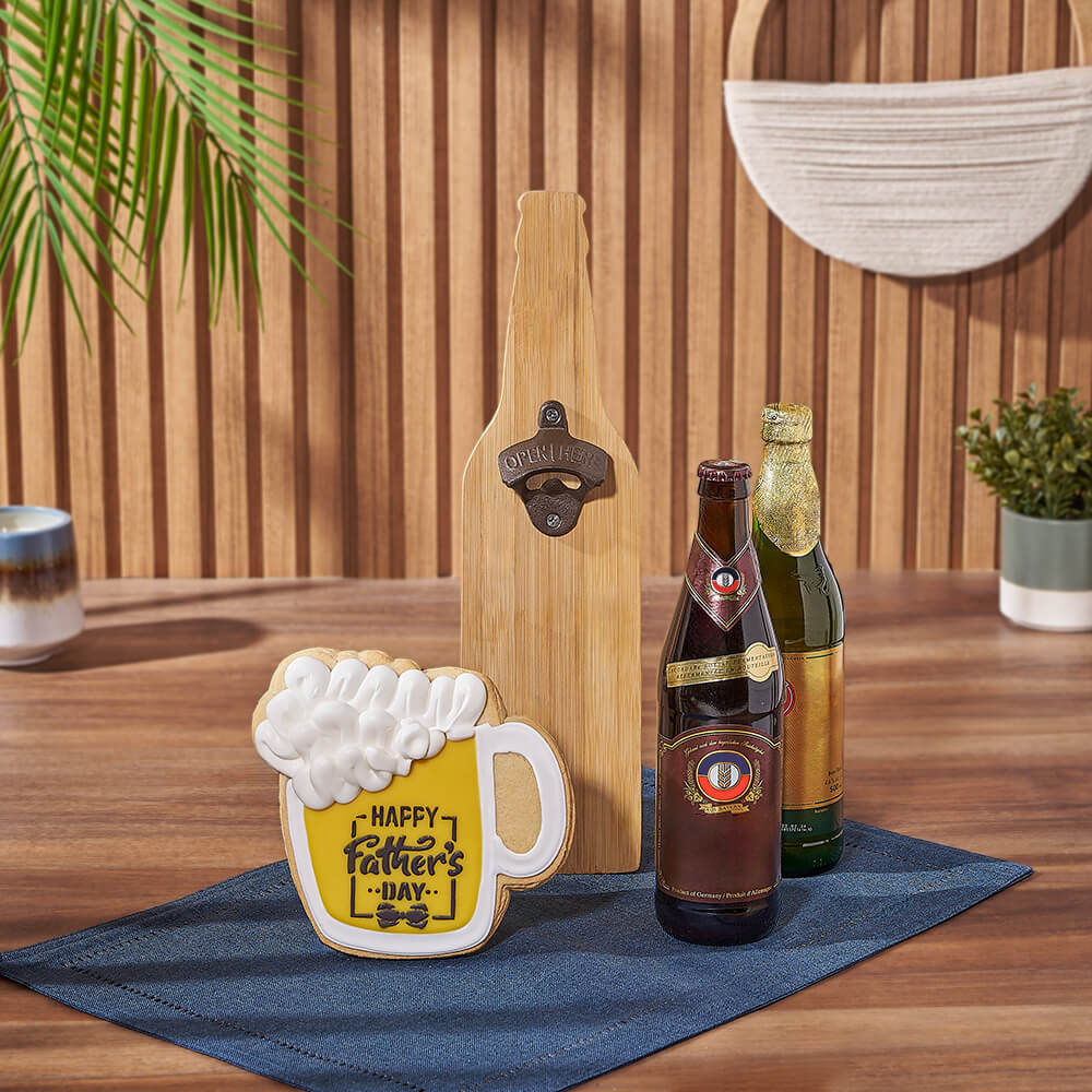 Father's Day Beer Basket with Opener – how the gift is presented