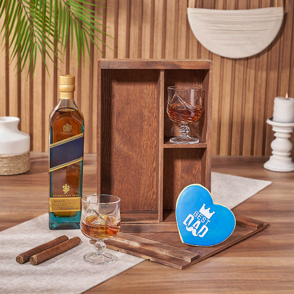 Father’s Day Spirits &amp; Cookie Box, liquor gift, liquor, cookie gift, cookie, cigar gift, cigar, fathers day gift, fathers day, America delivery