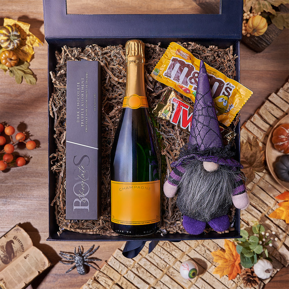 Halloween Sparkling Wine and Sweets – how the gift is presented