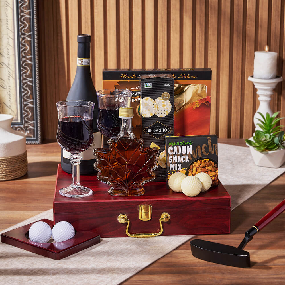 Golf Practice &amp; Wine Gift, wine gift, wine, seafood gift, seafood, golf gift, golf, putting gift, putting, America delivery