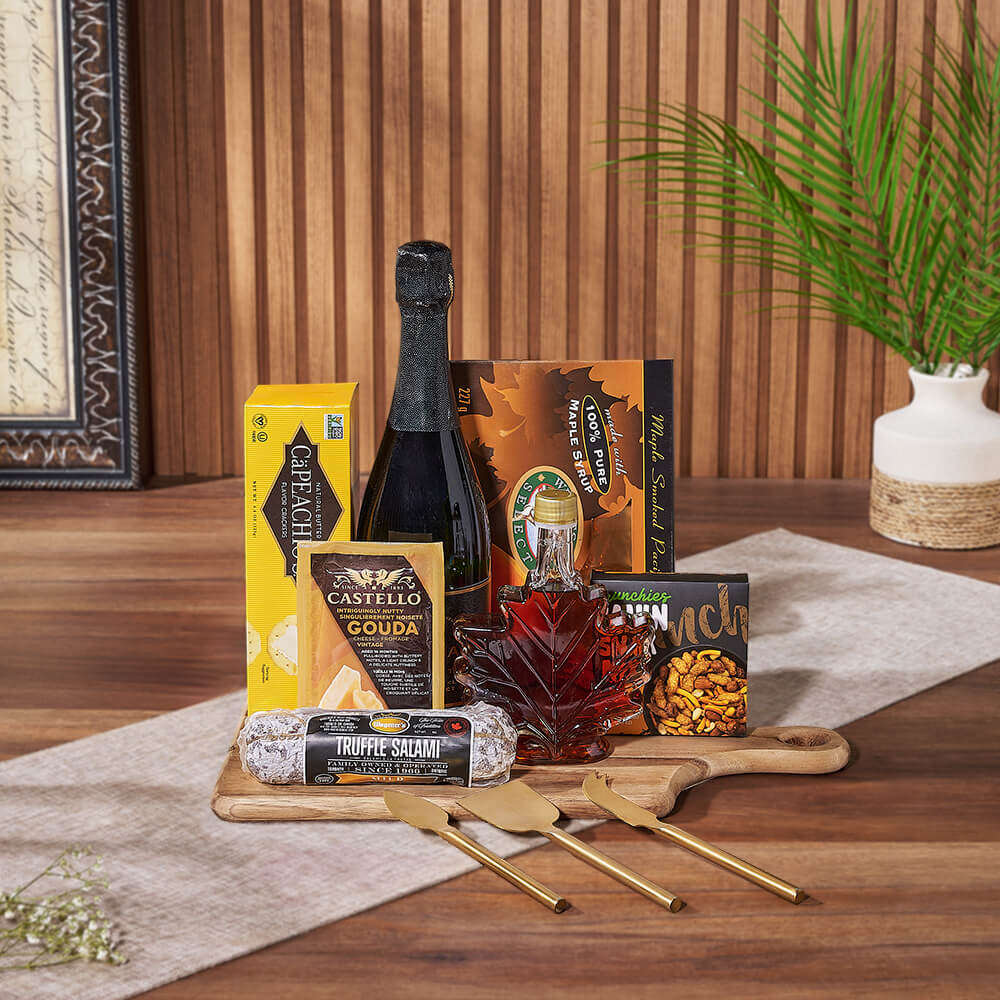 Gourmet Cheese &amp; Champagne Gift Basket, champagne gift, champagne, sparkling wine gift, sparkling wine, seafood gift, seafood, America delivery