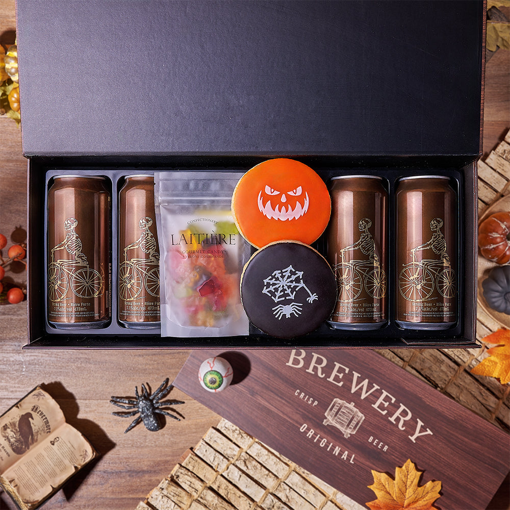 Halloween Beer Gift Basket – how the gift is presented