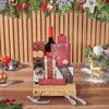 Holiday Wine & Cheese Snack Basket, wine gift, wine, chocolate gift, chocolate, christmas gift, christmas, America delivery