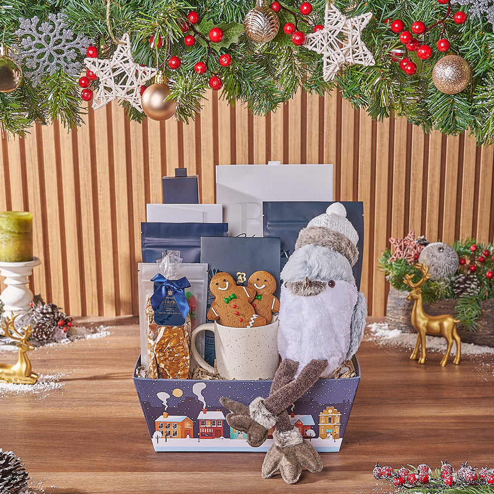 Holiday Chocolate Snack Gift Basket – how the gift is presented