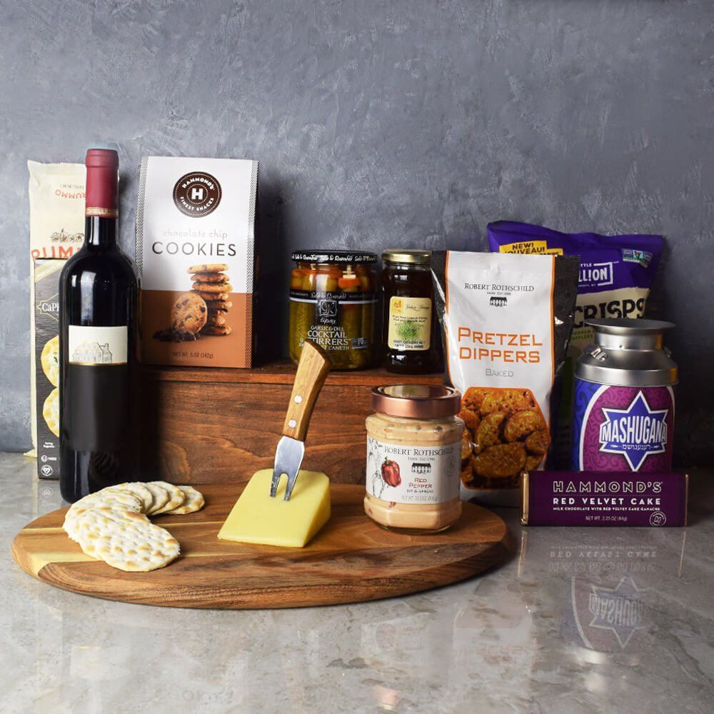 Kosher Wine &amp; Cheese Basket from America Baskets - America Delivery