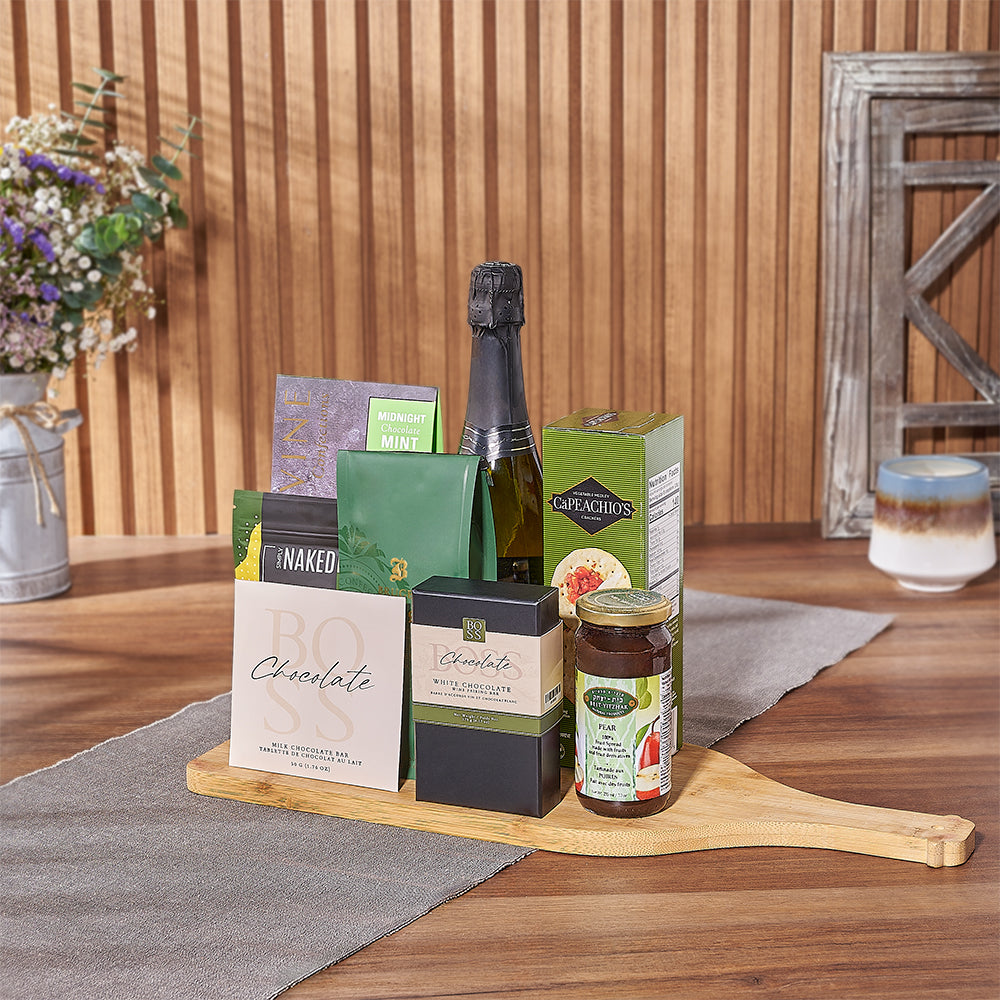 Kosher Champagne &amp; Snacks Gift Basket from America Baskets - Champagne Gift Set - America Delivery