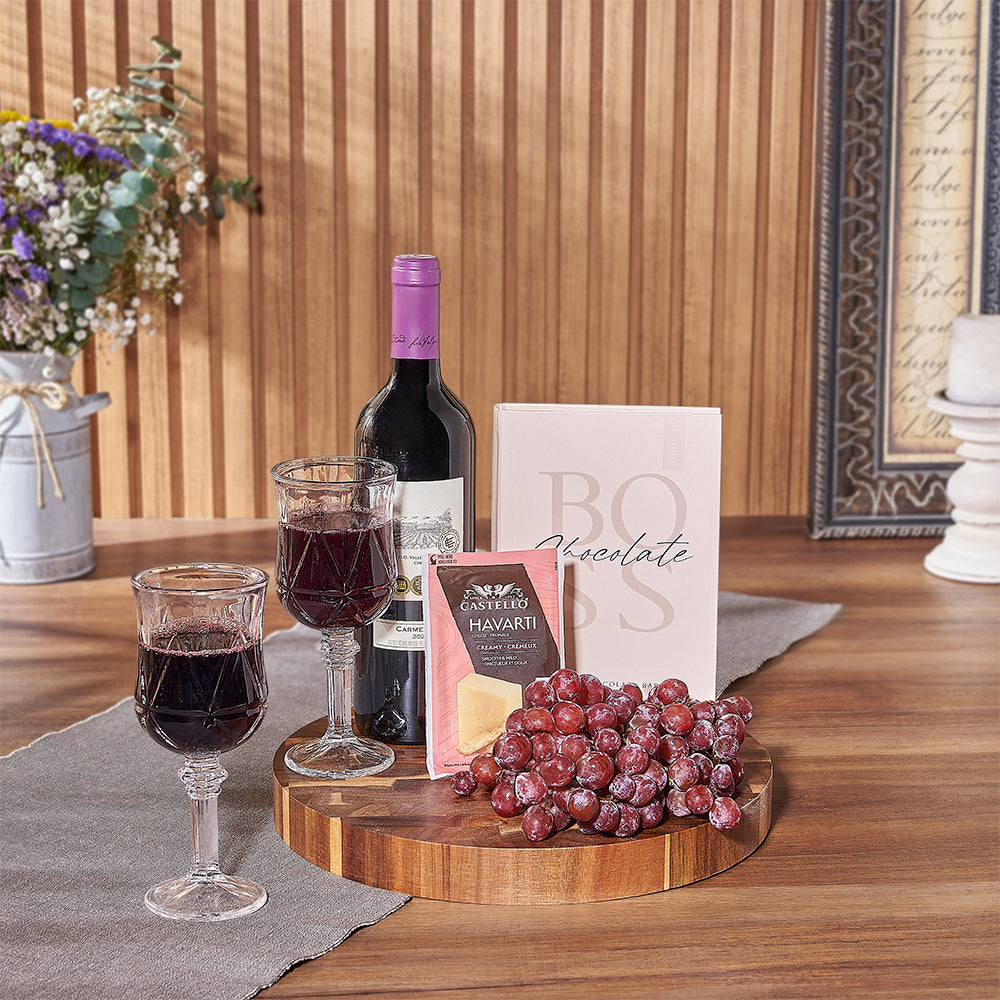 Kosher Wine &amp; Cheese Gift Basket from America Baskets - Wine Gift Set - America Delivery