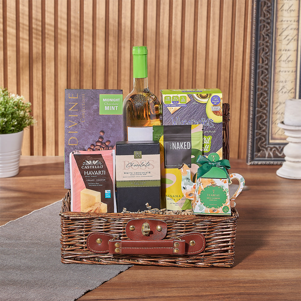 Kosher Wine &amp; Treats Basket from America Baskets - Wine Gift Set - America Delivery