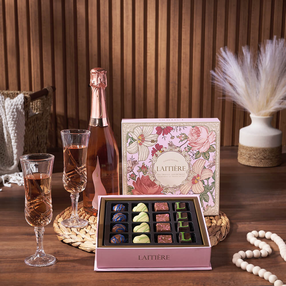 Luxe Treasures &amp; Champagne Gift from America Baskets - Champagne Gift Set - America Delivery