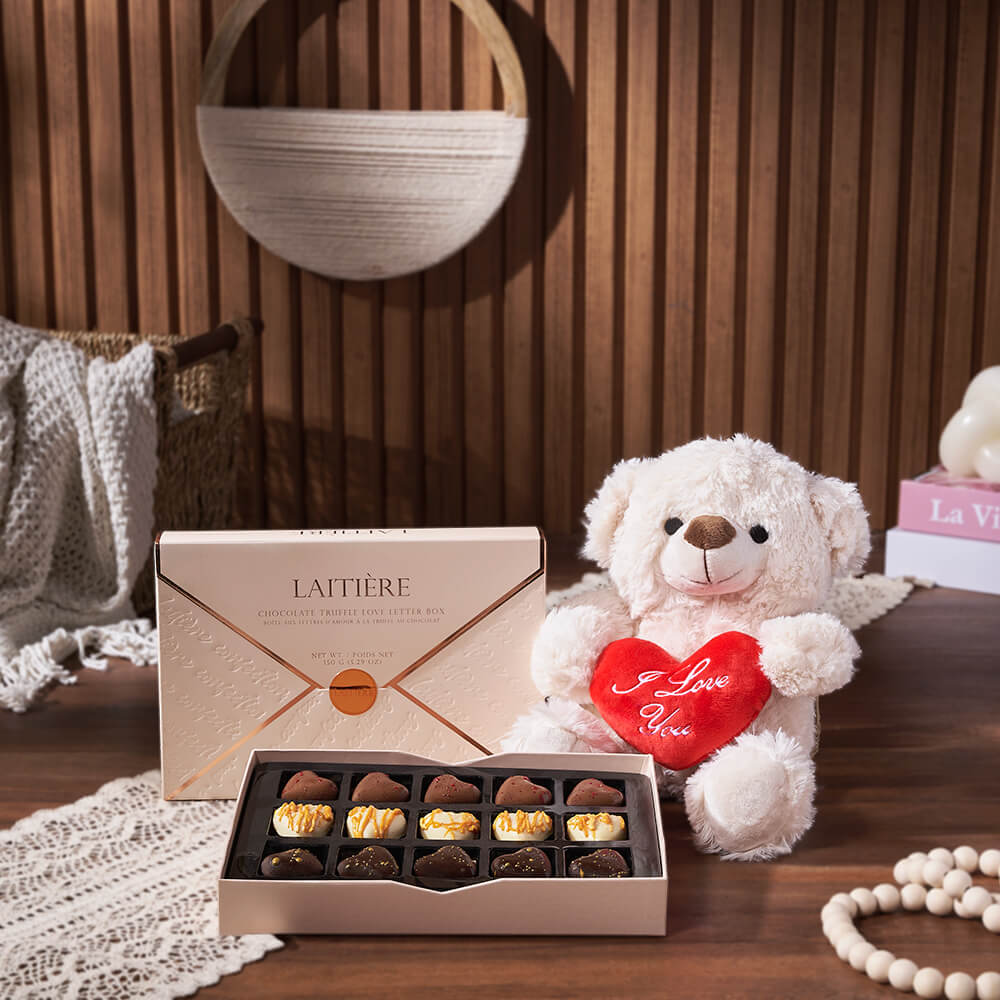 Luxury Truffle &amp; Bear Gift Set, chocolate gift, chocolate, bear gift, bear, America delivery