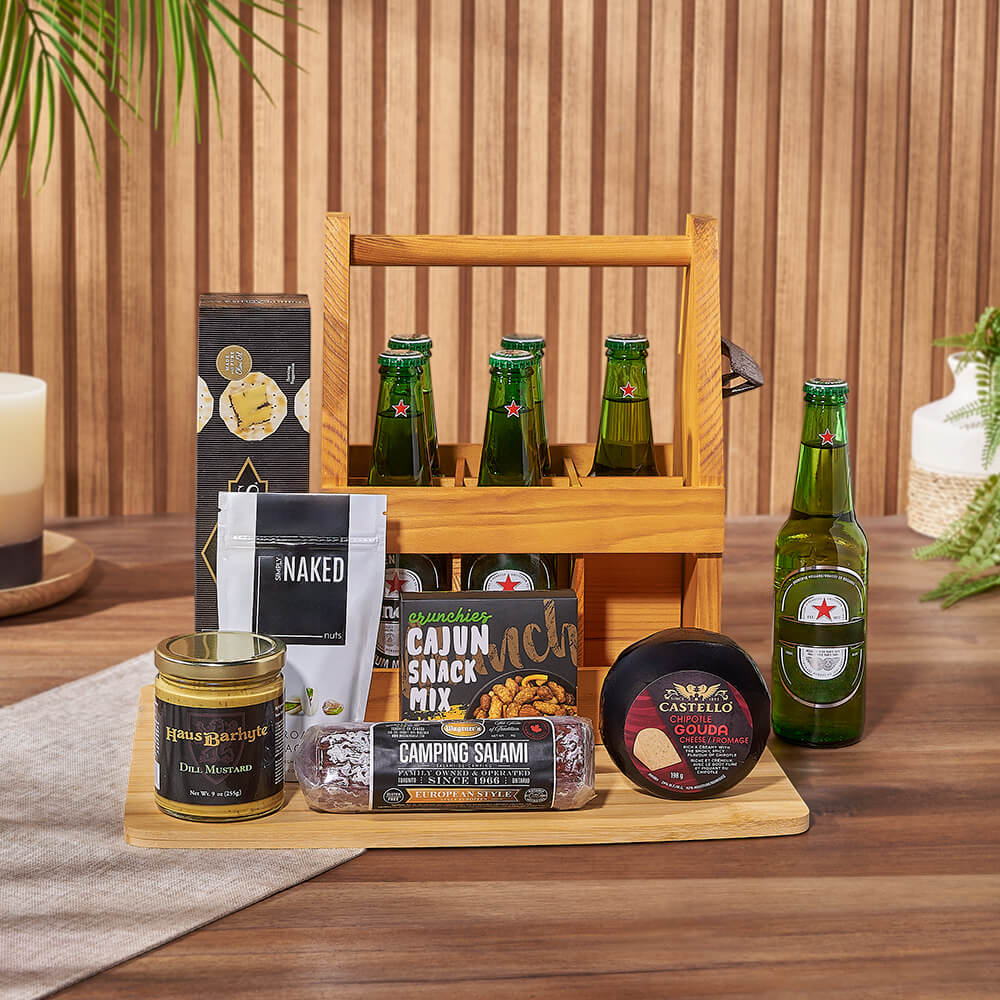 Meat, Cheese &amp; Beer Gift Set, beer gift, beer, charcuterie gift, charcuterie, America delivery