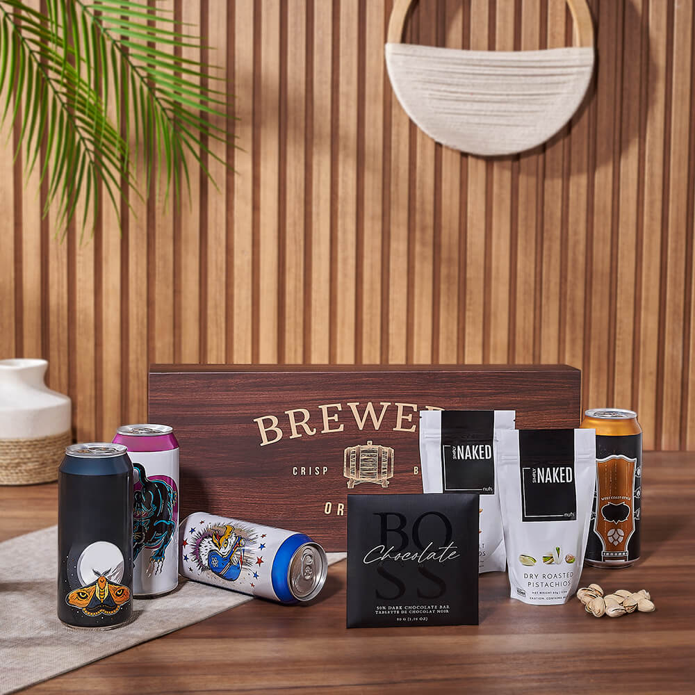 Nuts & Craft Beer Gift Set, beer gift, beer, nuts gift, nuts, chocolate gift, chocolate, America delivery