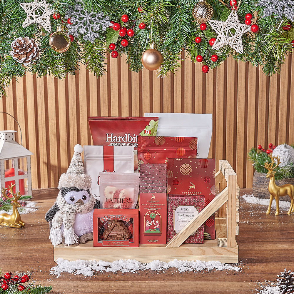 Festive Pine Sleigh Gift Basket – how the gift is presented