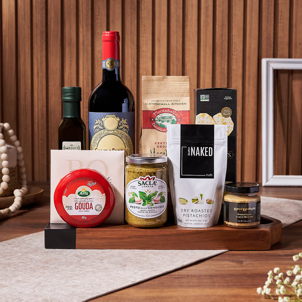 Pasta Feast &amp; Wine Gift Set, wine gift, wine, pasta gift, pasta, cheese gift, cheese, America delivery