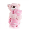 Pink Hugging Blanket Bear from America Baskets - Plush Gift Set - America Delivery.