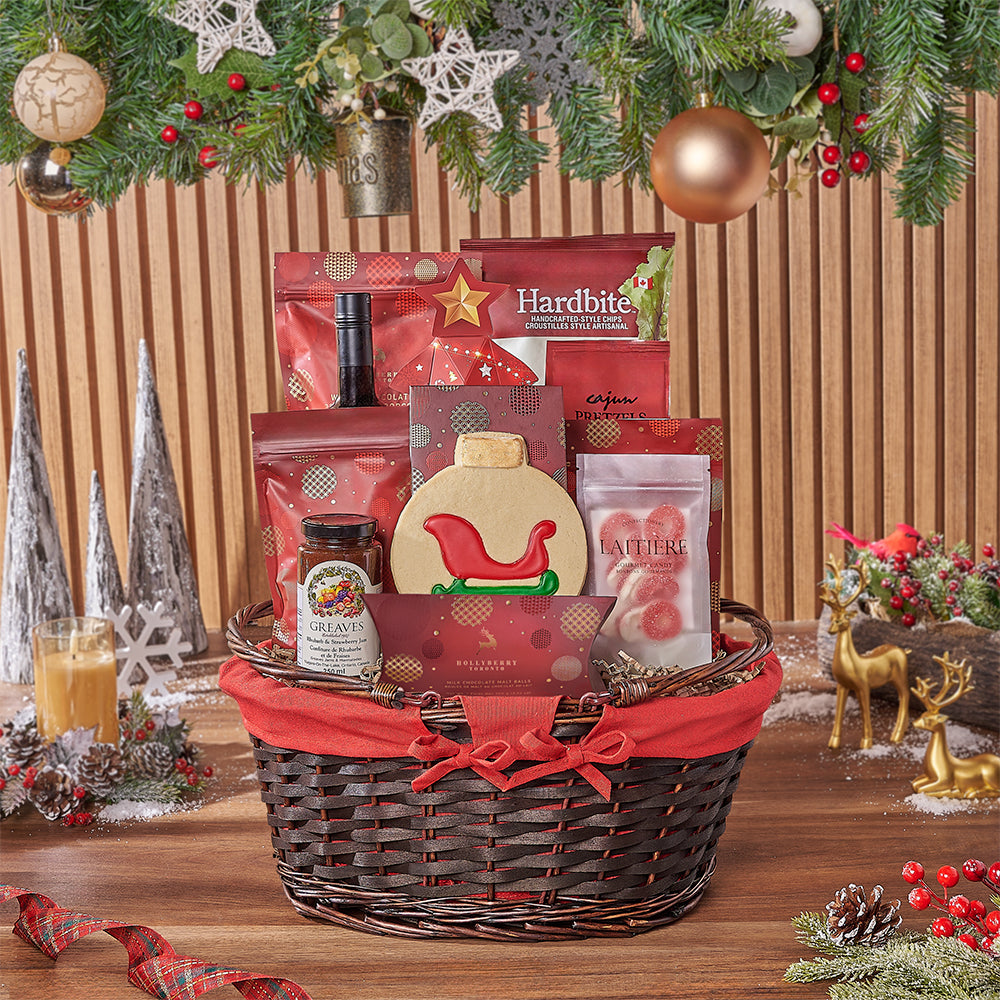 Red & White Christmas Wine Set, wine gift, wine, christmas gift, christmas, chocolate gift, chocolate, America delivery