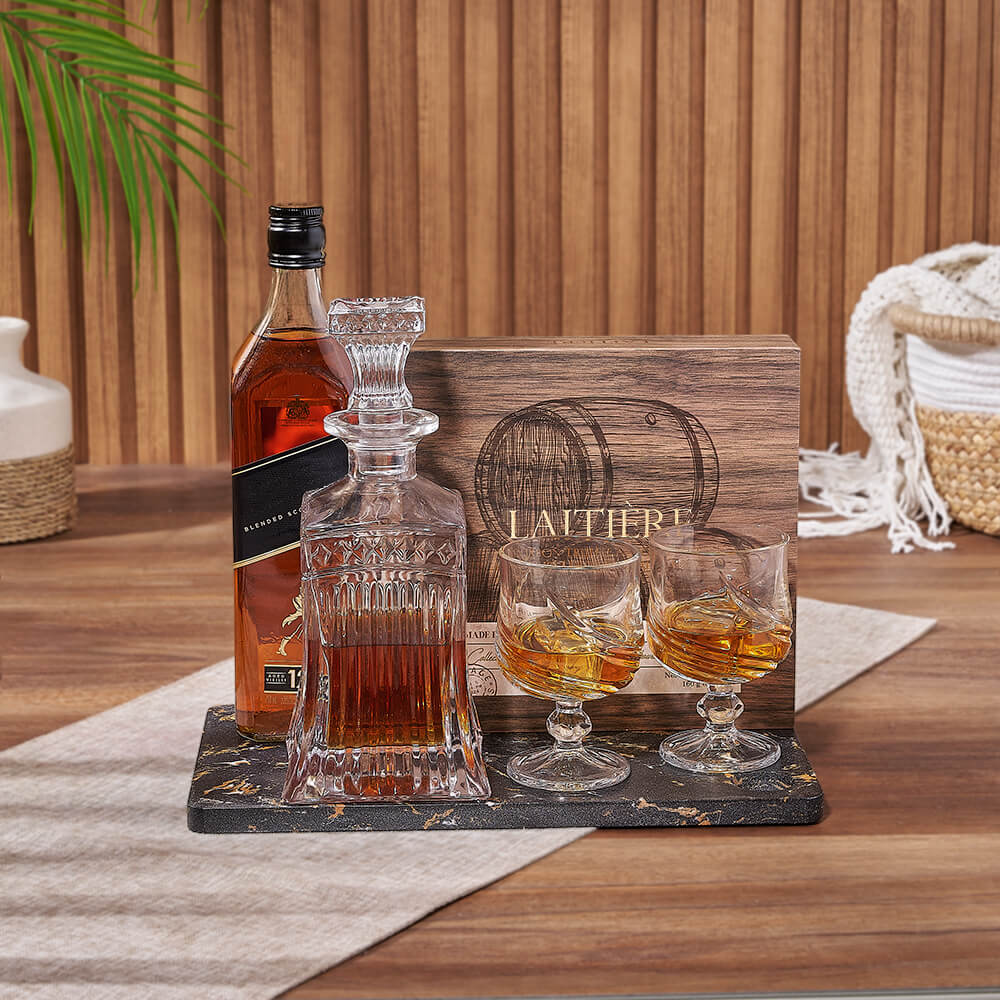 Richmond Hill Liquor &amp; Chocolate Gift Basket, liquor gift, liquor, decanter gift, decanter, chocolate gift, chocolate, America delivery