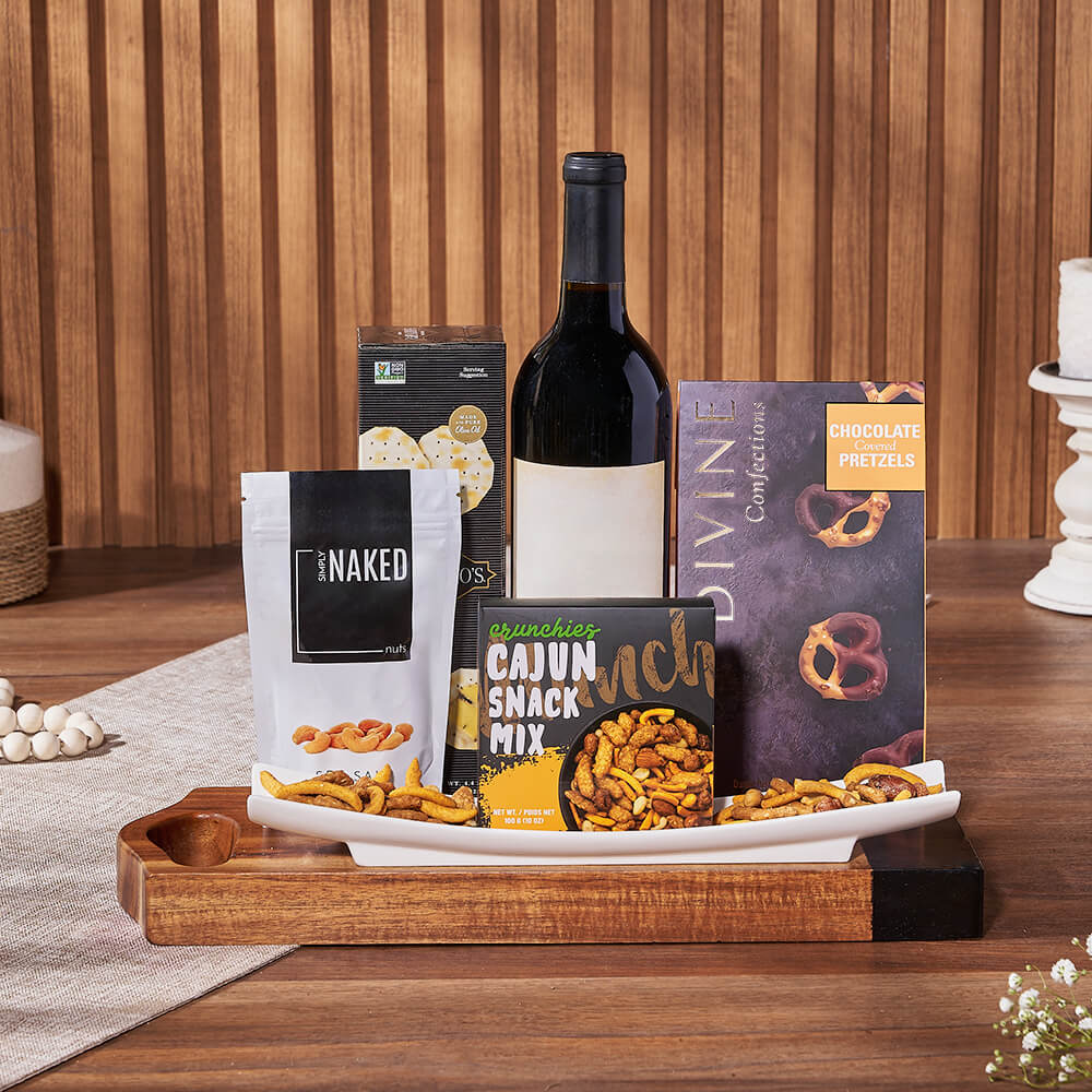 Salty Snack &amp; Wine Gift Set, wine gift, wine, snack gift, snack, nuts gift, nuts, America delivery