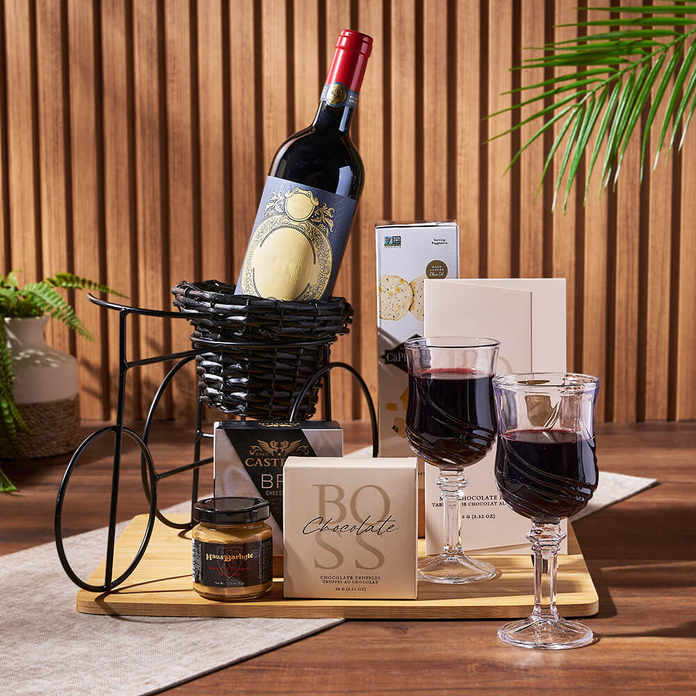 Sensational Wine &amp; Treats for Two Gift, wine gift, wine, cheese gift, cheese, chocolate gift, chocolate, America delivery