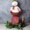 Snowman & Gourmet Chocolates with Champagne Gift Set From America Baskets - Champagne Gift Basket - America Delivery