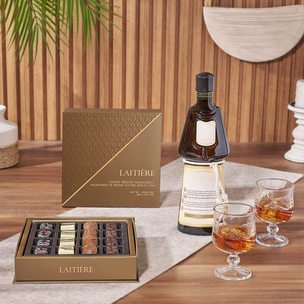 Spirits &amp; Truffle Gift Set, liquor gift, liquor, chocolate gift, chocolate, America delivery