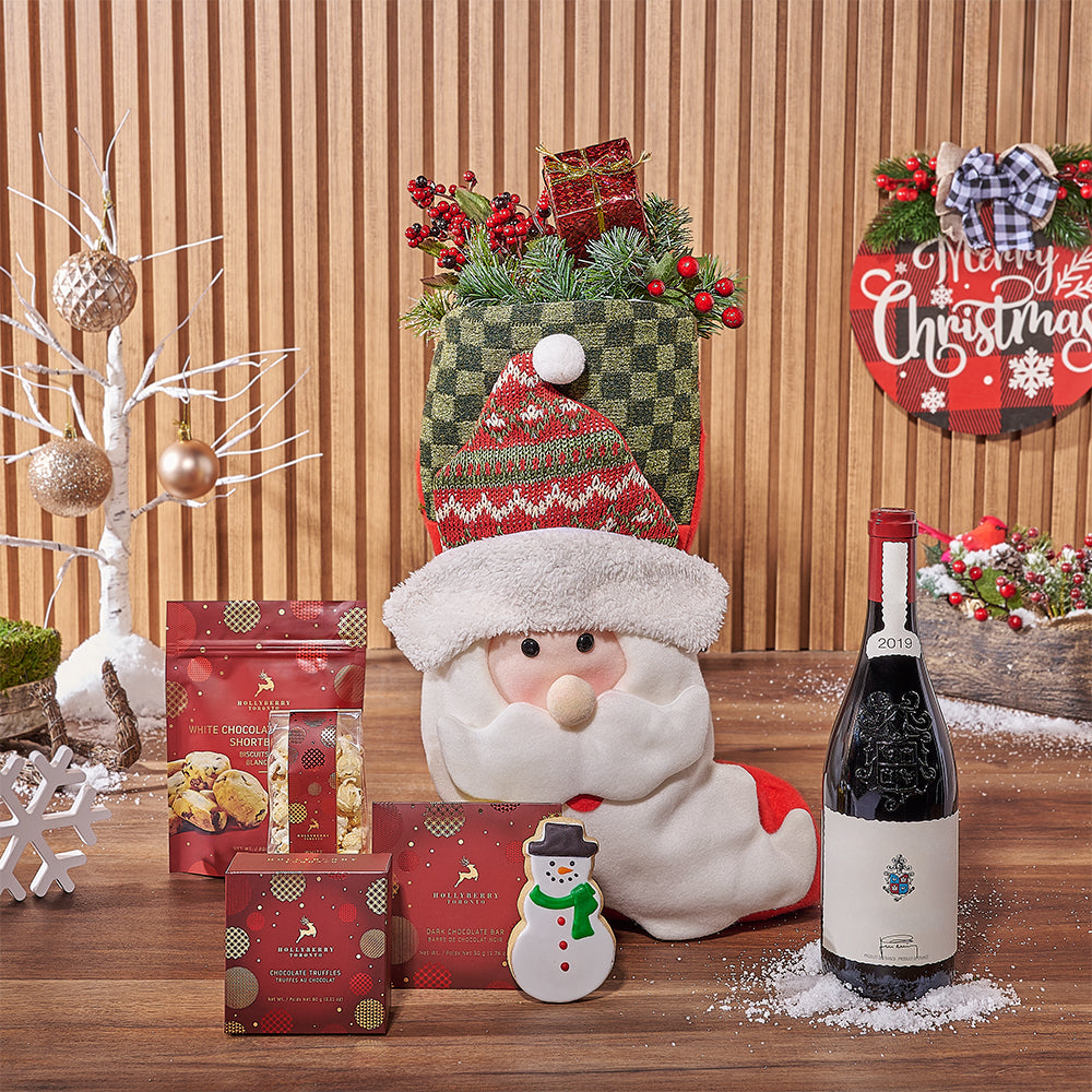 Sweet Stocking &amp; Wine Gift Set, wine gift, wine, chocolate gift, chocolate, Christmas gift, Christmas, America delivery 