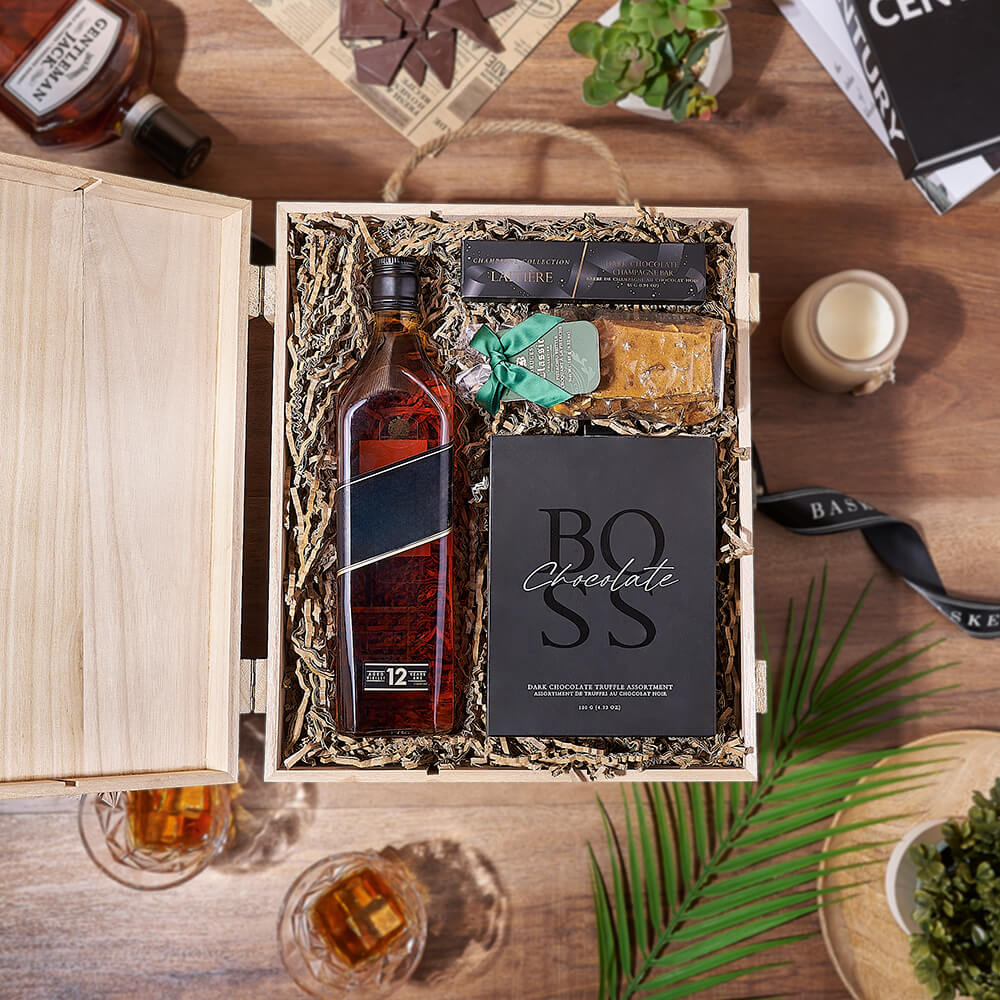 Sweet Things &amp; Liquor Gift Box, liquor gift, liquor, chocolate gift, chocolate, America delivery