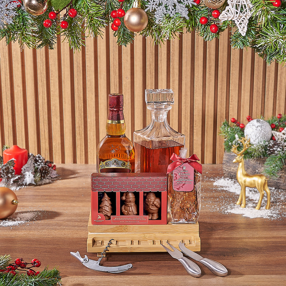 Sweet Treats &amp; Liquor Gift Set, Christmas gift, Christmas, chocolate gift, chocolate, decanter gift, decanter, America delivery