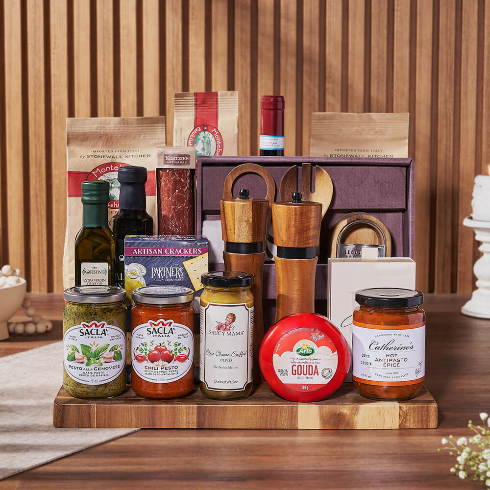 Tantalizing Treats &amp; Wine Set, wine gift, wine, pasta gift, pasta, gourmet gift, gourmet, America delivery