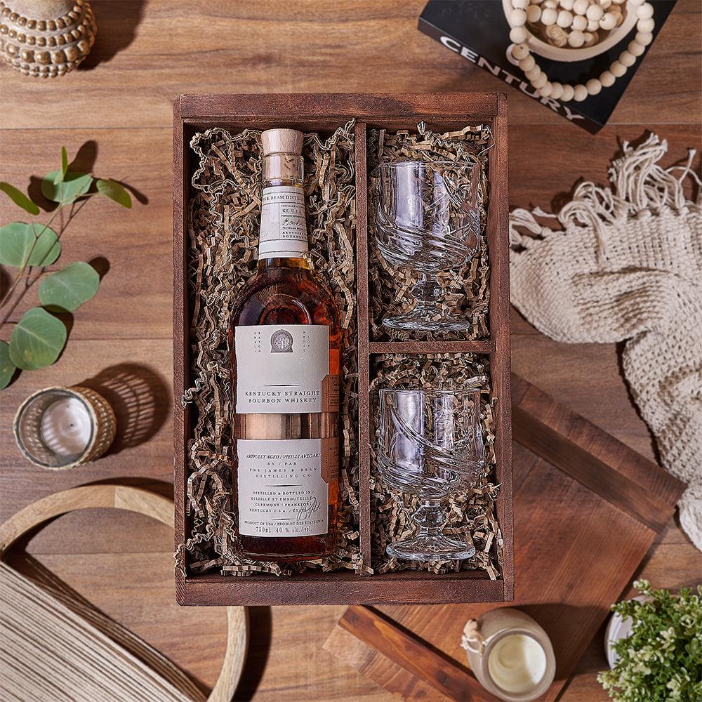Whiskey Set with Snifter Glasses – how the gift is presented