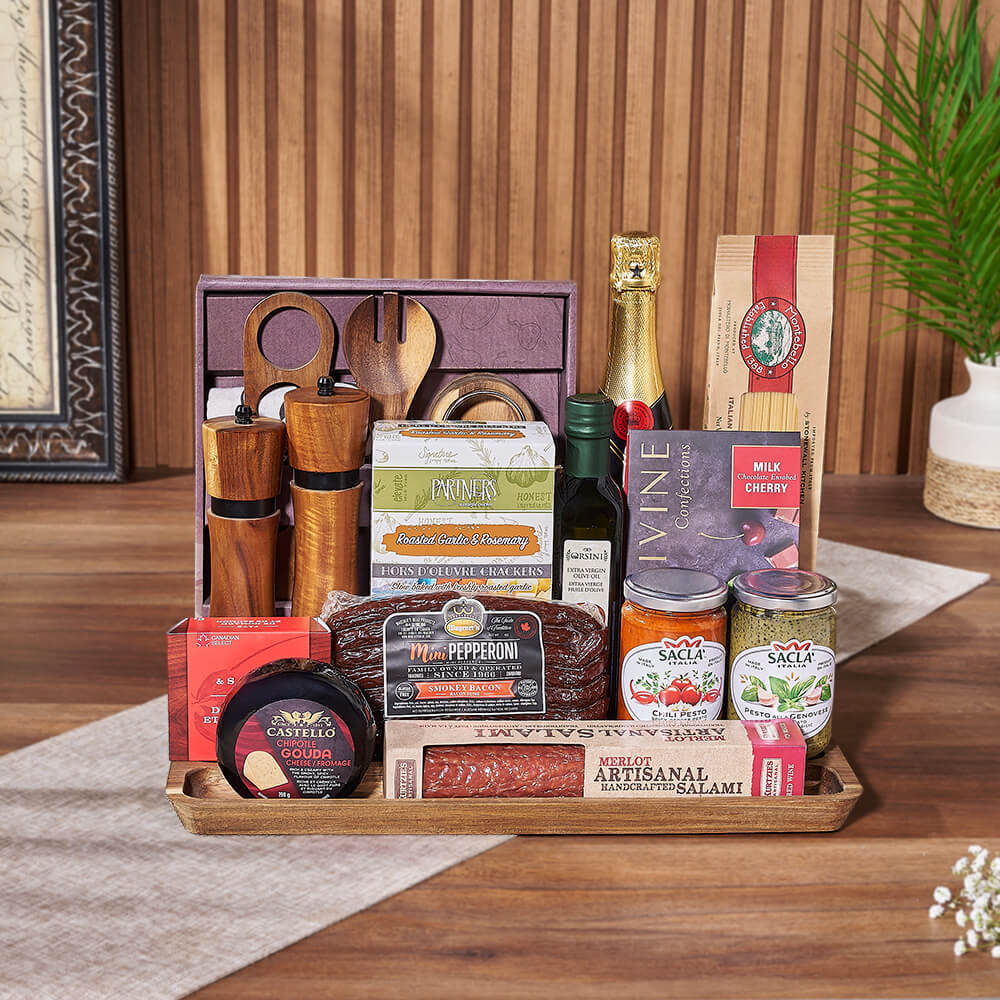 Tastes of Italy &amp; Champagne Gift Set, champagne gift, champagne, sparkling wine gift, sparkling wine, pasta gift, pasta, America delivery