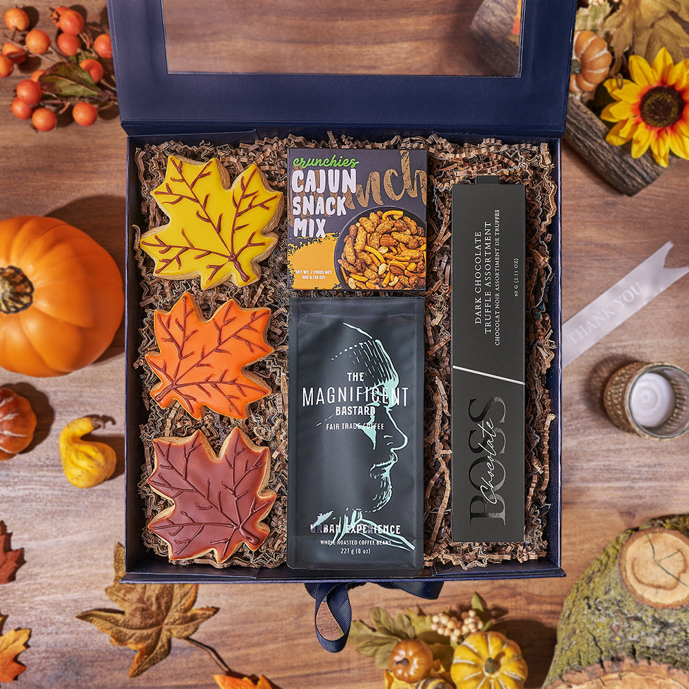 Thanksgiving Coffee &amp; Cookie Gift Box, cookie gift, cookie, coffee gift, coffee, chocolate gift, chocolate, thanksgiving gift, thanksgiving, America delivery