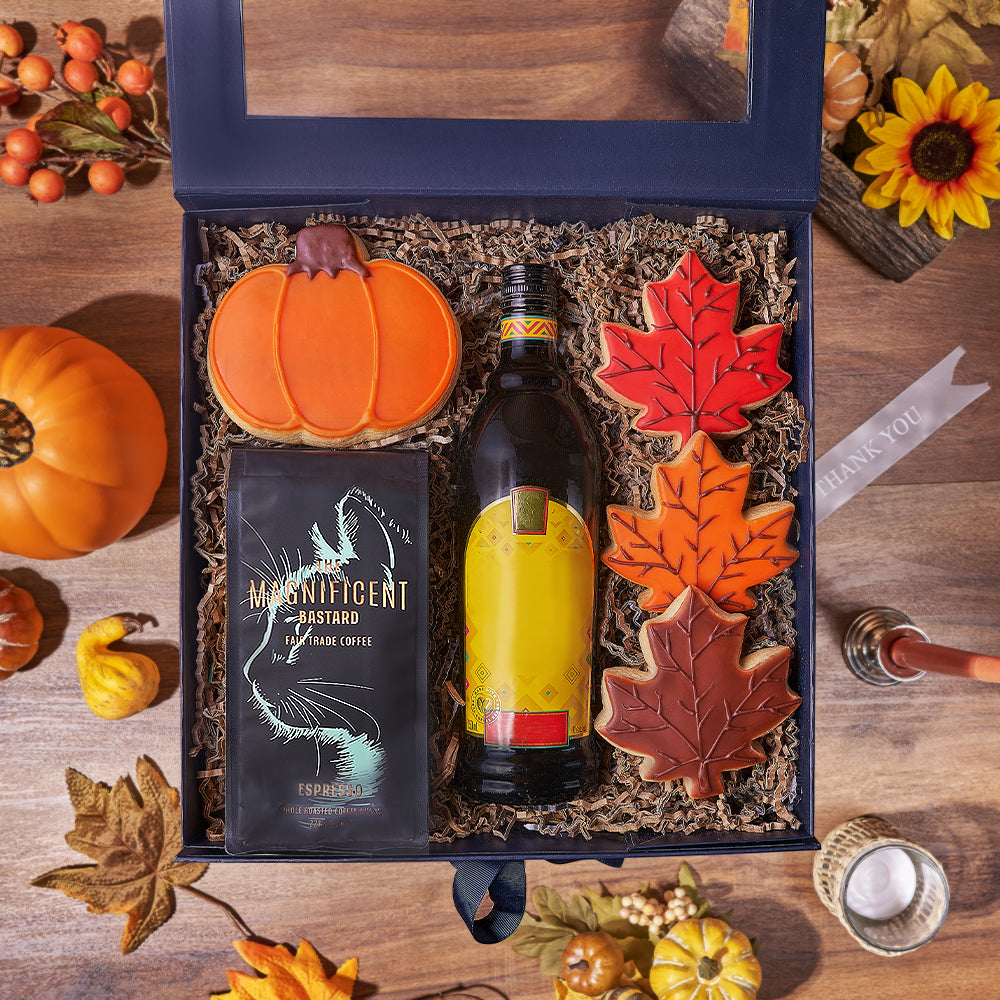 Thanksgiving Spirits &amp; Coffee Gift, coffee gift, coffee, liquor gift, liquor, thanksgiving gift, thanksgiving, cookie gift, cookie, America delivery