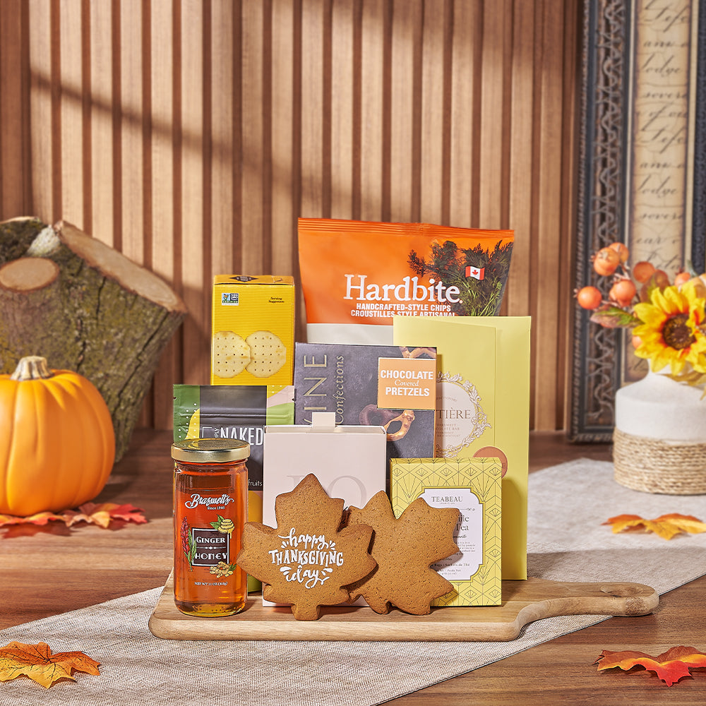 Thanksgiving Tea &amp; Treat Gift, thanksgiving gift, thanksgiving, tea gift, tea, chocolate gift, chocolate, cookie gift, cookie, America delivery