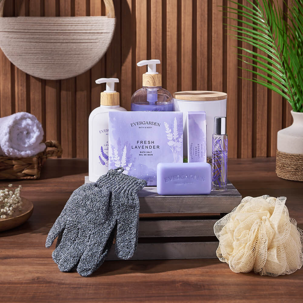 Lavender Spa Gift Crate – how the gift is presented