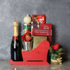 Treats & Champagne Sleigh Basket From America Baskets-America Delivery