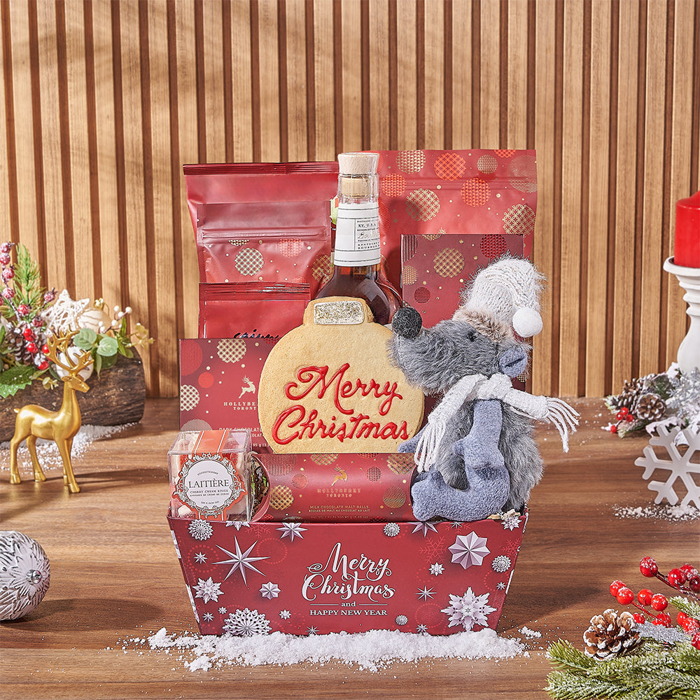 Seasonal Liquor Gift Tray – how the gift is presented