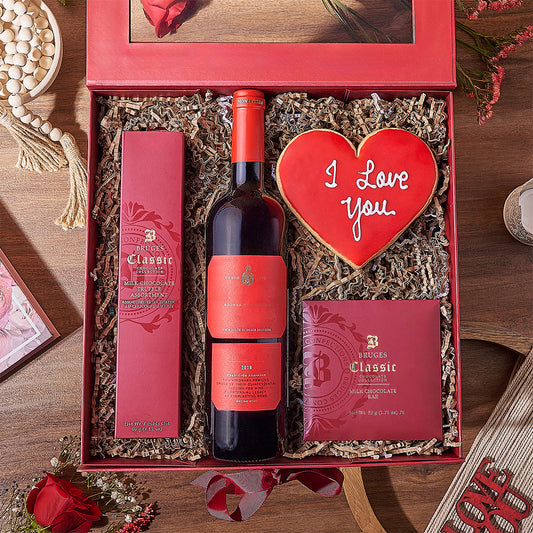 Valentine’s Wine Box, wine gift, wine, valentines day gift, valentines day, cookie gift, cookie, America delivery