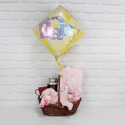 Welcome Newborn Baby Girl Gift Basket From America Baskets - Baby Gift Set - America Delivery
