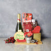 York Festive Champagne Set From America Baskets - Christmas Gift Basket - America Delivery.