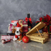 Yuletide Liquor & Snack Basket from America Baskets - Christmas Gift Set - America Delivery.