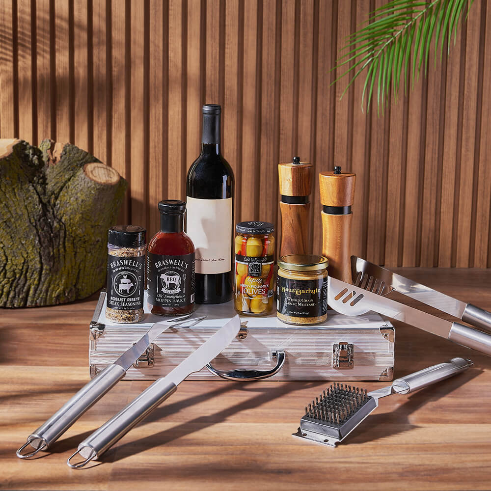 Wine and BBQ Grilling Gift Set – how the gift is presented