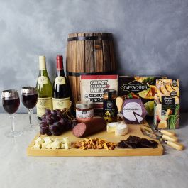 Classic Brie Cheese & Wine Gift Basket – Wine gift baskets - US delivery