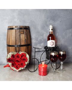 Morningside ValentineâDay Basket, wine gift baskets, floral gift baskets, Valentine's Day gifts, gift baskets, romance
