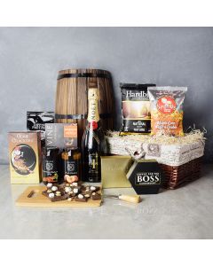 Gourmet Snack Medley Gift Set with Champagne, champagne gift baskets, gourmet gift baskets, gift baskets