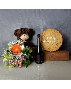 Happy Anniversary Cookie & Champagne Gift Set