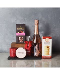 Bubbly & Sweet ValentineâGift Basket, champagne gift baskets, chocolate gift baskets, Valentine's Day gifts, gift baskets, romance