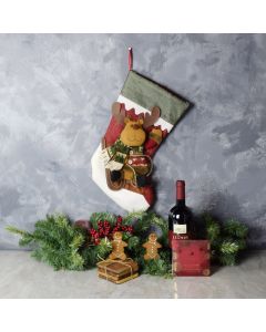 Sweet Reindeer Stocking Gift Set, wine gift baskets, gourmet gifts, gifts