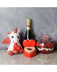 Brampton ValentineâDay Basket, champagne gift baskets, gourmet gift baskets, gift baskets, Valentine's Day gift baskets
